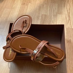 Coach brown leather sandals